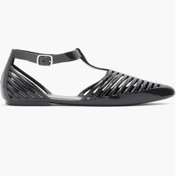 Y2K Jefferey Campbell Squeaky Jelly Flat Women's Size 7- Black- NWT - Picture 3 of 9